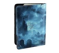 Gothic, Skeletons, Graveyards, Zombies, Vampires Printed Passport Holder,Travel Pu Leather Passport Cover Case Organiser for Men Women,6.5 Inch