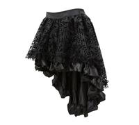 Gothic Skirt Women's Double Layer Steampunk Mini Skirt Women's Elastic Waist Costume Skirt with Lace Vintage Victorian Skirts Layer Skirt Pirate Skirt Festive Clothing for Halloween and Carnival