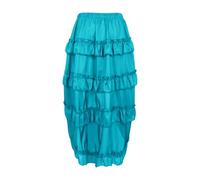 Gothic Skirt Women's High Waist Steampunk Maxi Skirt Elegant Medieval Costume Skirt Victorian Tour Skirt Front Short Back Long Petticoat Pirate Skirt Dance Skirt Festive Costume for Halloween