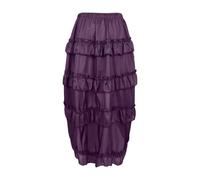 Gothic Skirt Women's High Waist Steampunk Maxi Skirt Women's Elegant Medieval Costume Skirt Victorian Tour Skirt Front Short Back Long Skirts Pirate Skirt Festive Clothing for Halloween