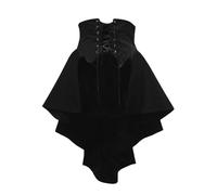 Gothic Skirt Women's Midi Steampunk Midi Skirt Women's High Waist Medieval Costume Skirt with Irregular Hem Renaissance Skirts with Tie Detail Large Size Pirate Skirt Festive Clothing for Halloween