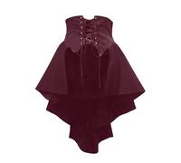 Gothic Skirt Women's Midi Steampunk Midi Skirt Women's High Waist Medieval Costume Skirt with Irregular Hem Renaissance Skirts with Tie Detail Large Size Pirate Skirt Festive Clothing for Halloween