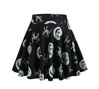 Gothic Skirt Women's Short Pleated Skirt with Pumpkin Print Mini Skirt High Waist Fashion Sexy A-line Swing Pleated Skirt Cosplay Party Petticoat Dance Skirt Festive Costume for Halloween Streetwear