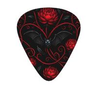 Gothic Skull And Flower Pattern Guitar Picks Gift Set - 12 Smooth Durable Plectrums For Acoustic, Electric & Bass Guitar, Perfect Present For Guitar Lovers & Musicians