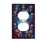 Gothic Skull And Rose Art Duplex Outlet Covers Plate