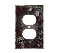 Gothic Skull And Rose Art Duplex Outlet Covers Plate