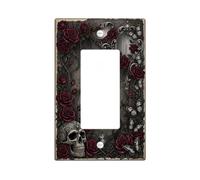 Gothic Skull And Rose Art Single Rocker Light Switch Cover