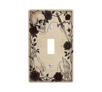 Gothic Skull And Rose Art Toggle Switch Plate