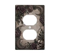Gothic Skull And Rose Quote Duplex Outlet Covers Plate