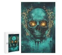 Gothic Skull Art Print-2 Puzzle 1000 Teile Schwer Puzzle Spielzeug Lernspiel Impossible Herausforderungsspielzeug Für Erwachsene Kinder 1000 PCS