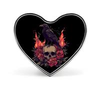 Gothic Skull Black Crow Heart Badge Funny Lapel Pins Personalized Button Brooch Pin for Clothing Bag Accessories