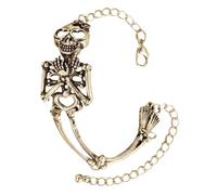 Gothic Skull Bracelet - Stainless Steel Bead Chain, Skeleton Punk Wrist Jewelry, Heavy Duty Biker Style Accessory, Důrable Metal Link Band | Bold Fashion Gift For Men Women Daily Wear