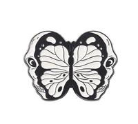 Gothic Skull Butterfly Brooch Pins Blouse Pins Lapel Pin Badge, Dark Punk Alloy Insect Moth Design, Black and White Metal Brooch for Jackets, Denim, Backpacks, Alternative Halloween Accessories