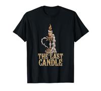Gothic Skull Candelabra Dripping Wax Skeleton Candle Design T-Shirt