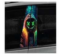 Gothic Skull Couple Car Stickers B-Pillar Sunscreen Auto Center Column Cover Scratches Cartoon Decoration Accessories B-Pillar DIY Sticker(Type D)