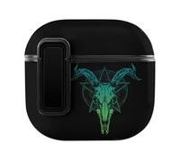 Gothic Skull Death Metals Case Compatible with AirPods 4 | Shockproof Drop Protection Protective Cover with Buckle Keyring