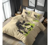 Gothic Skull Duvet Cover Super King Size 3 Piece with 2 Pillowcases, Artistic Skull Patterned Bedroom Decor Bedding, Soft Microfibre Quilt Cover with Zip TD#77