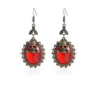 Gothic Skull Earring for Women,Vintage Crystal Cameo Teardrop Earrings Retro Dark Goth Skeleton Head Earrings Punk Style Skull Head Demon Earring Victorian Mystery Vampire Jewelry Halloween Outfit