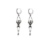 Gothic Skull Earrings for Women Skeleton Drop Dangle Earrings Punk Skull Hoop Earrings Scary Halloween Earrings Jewelry Gifts for Women, Metal, No Gemstone