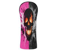 Gothic Skull Fire Purple Black Head Covers for Golf Clubs Waterproof Headcover with Interchangeable No. Tags for Driver/Fairway Wood/Hybrid