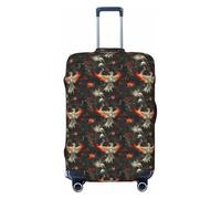 Gothic Skull Flame Bird Print Travel Luggage Covers, Washable Suitcase Covers Protector for Luggage 18-32 Inch High Elasticity, Black, Medium