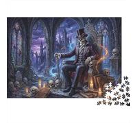 Gothic Skull Gentleman 1000 Piece Jigsaw Puzzle,Premium Cardboard,Gift Idea,Stress Relief,Impossible Challenge,Educational Toy,Home Wall Decor,Adults & Kids 14+ 52x38cm/1000pcs