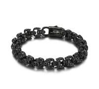 Gothic Skull Head Bracelet for Men Demon Skull Head Bracelet Punk Devil Multi Skeleton Head Jewellery for Men, Große, Stainless Steel, No Gemstone