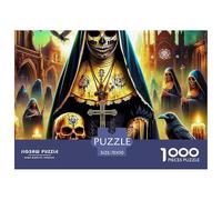Gothic Skull Nun 1000 Pieces Jigsaw Puzzles For Adults Challenging Game Stress Relieving Entertainment Cultivate The Spirit of Teamwork For Adults Gifts 70x50cm/1000pcs