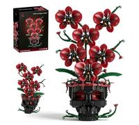 Gothic Skull Orchid Building Set, Artificial Flower Botanical Model-870PCS | Halloween Decor Dark Gothic Orchid Ornament Toy, Creative Home Desk Display, Skeleton Building Kit Gift For Adults Teens