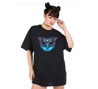 Gothic Skull Oversized Women T Shirt Biker Devil Heavy Metal Rock Music Top Demon #A176#OR#P1 Black M