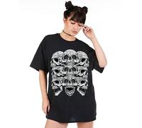 Gothic Skull Oversized Women T Shirts Biker Devil Heavy Metal Rock Music Top #A58#OR#P1 Black XL