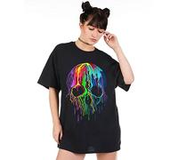 Gothic Skull Oversized Women T shirts Biker Devil Heavy Metal Rock Music Top #A71#OR#P1 Black 3XL