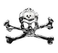 Gothic Skull Pirate Brooch with Metal Crossbones Halloween Party Accessories for Women Scarf Dress Lapel Pin Evening Gifts, Metal, No Gemstone