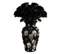 Gothic Skull Planter 15cm - Resin Skeleton Vase for Indoor Plants, Unique Flower Pot for Fresh or Dried Blooms - Spooky Halloween Decor for Home Office Desk - Gothic Gift for Skull Lovers
