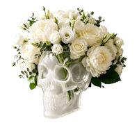 Gothic Skull Planter - Skeleton Wall Mounted Flower Pot Vase, Horror Style Home Decor Container, Hollow Resin Wall Planter For Indoor Outdoor Display | Bedroom Living Room Patio Gate Halloween Decor