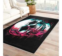 Gothic Skull Rug - Horror Gothic Rug, Neon Skeleton Rugs for Living Room Bedroom, Washable Non Slip Soft Small Carpet, Patterned Area Rugs & Home Decor 40x60 cm