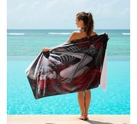 Gothic Skull Snake Bat Printed Beach Blanket Microfibre Large Sandproof Quick Dry Bath Towel Alchemy Magic Art Design for Adults Outdoor (02,180cm x 100cm)