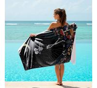 Gothic Skull Snake Bat Printed Beach Blanket Microfibre Large Sandproof Quick Dry Bath Towel Alchemy Magic Art Design for Adults Outdoor (06,180cm x 100cm)