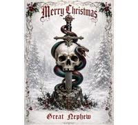 Gothic Skull Snake Sword Christmas Card for Great Nephew