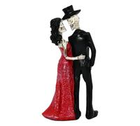 Gothic Skull Statue - Couple Resin Skeletons Halloween Decoration Home Scary Accessory | Skeleton Figurine Garden Porch Table Shelf