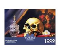 Gothic Skull Still Life 1000 Piece Jigsaw Puzzle For Adults Family Challenge Toys Stress Relief Puzzle Exercise The Memory of The Brain for Adults And Kids, Age 12 Years Up 38x26cm/1000pcs