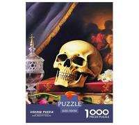 Gothic Skull Still Life 1000 Pieces Jigsaw Puzzles For Adults Family Challenge Toys Stress Relieving Entertainment Cultivate The Spirit of Teamwork For Adults Gifts 70x50cm/1000pcs