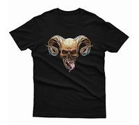 Gothic Skull T Shirts Biker Devil Heavy Metal Rock Music Top Demon #A103#OR#P1 Black 5XL