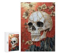 Gothic Skull Wall Art Decor-2 Puzzle 1000 Teile Schwer Puzzle Spielzeug Lernspiel Impossible Herausforderungsspielzeug Für Erwachsene Kinder 300 PCS