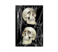Gothic Skull Wall Art, Spooky Cobweb Halloween Decor, Creepy Wall Design Unframe-style 16x24inch(40x60cm)