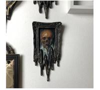 Gothic Skull Wall Decoration, Handmade Liquid Painting Surreal Skull Painting, Macabre Skulls Art, Halloween Decor for Office or Living Room Wall Decor (A)