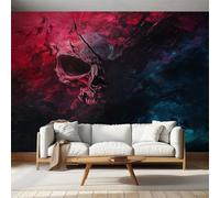 Gothic Skull Wallpaper - Horror Red Blue Wall Mural - Wall Murals for Living Room Bedroom - Photo Wallpaper & Home Decor Art - 350 x 256 cm C302