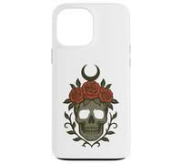 Gothic Skull With Roses Crown And Crescent Moon Design Case for iPhone 13 Pro Max