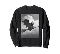 Gothic Sloth Witch Broom Bat Wings Spooky Halloween Animal Sweatshirt