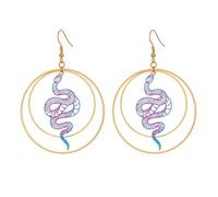 Gothic Snake Earrings for Women Gold Spiral Swirl Snake Dangle Earrings Elegant Snakes Hoop Earring Trendy Halloween Jewelry Gifts for Women, L, Stainless Steel, No Gemstone